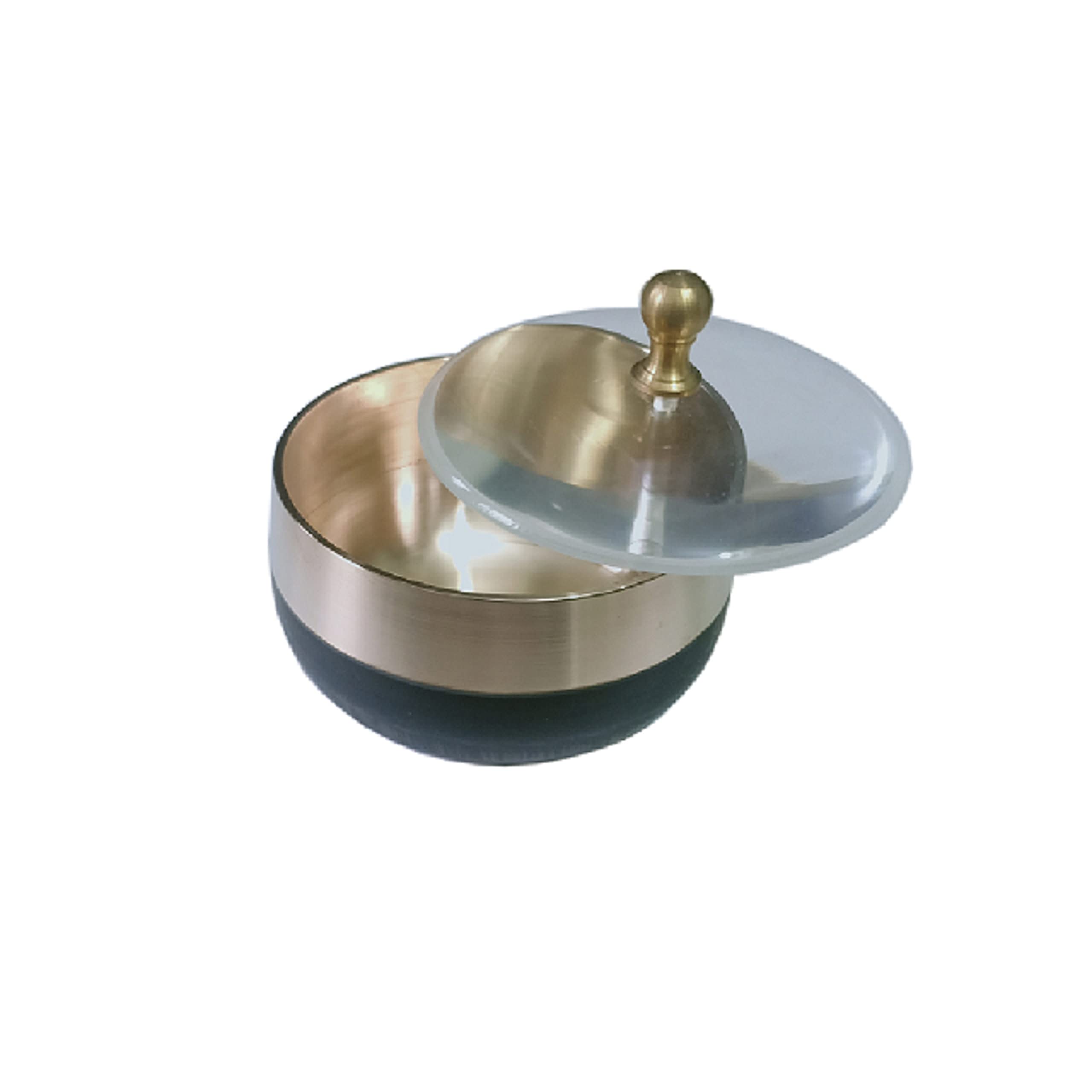 RBHMC BRONZE MASTER Huda Mfg. Co. Bronze/Kansa Ayurveda Medium Bowl With Lid 500 Ml