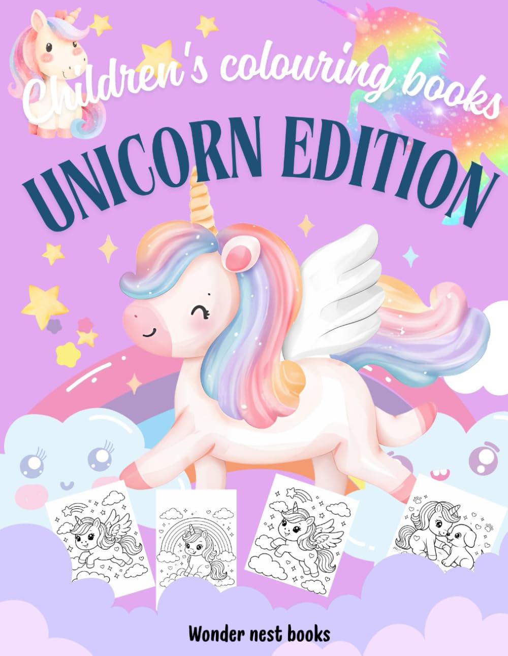 Children's colouring book unicorn edition