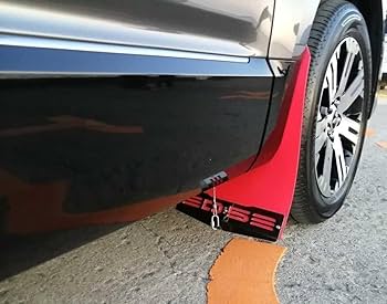 【訳アリ】デリカD5 マッドフラップ赤（反射シート付）後期型専用 訳アリ】デリカD5 マッドフラップ赤（反射シート付）後期型専用