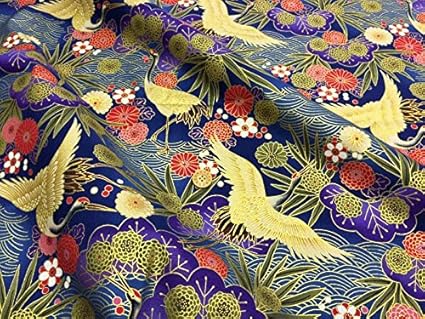 Amazon スケアー 和柄生地 着物風 鶴と青海波に花模様 和柄 生地 布地 4m C 青系 布 生地 通販 Amazon スケアー 和柄生地 着物風 鶴と青海波に花模様 和柄 生地 布地 4m C 青系 布 生地 通販