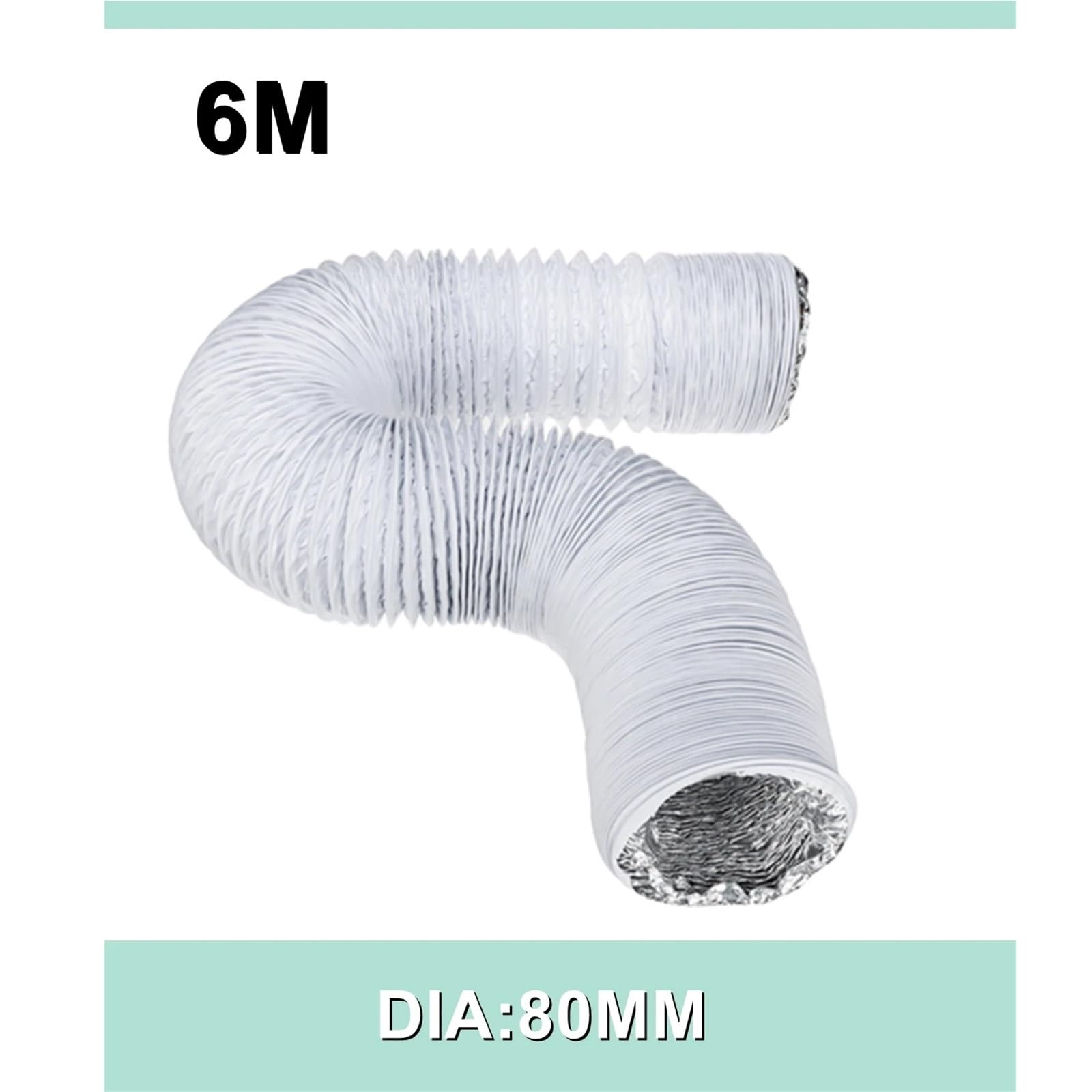 Tubo Flexible Tubo de ventilación de escape de aire acondicionado portátil de 80 mm/100 mm/110 mm/130 mm/150 mm Tubo de ventilación de escape de aire acondicionado flexible Salida de manguera de venti