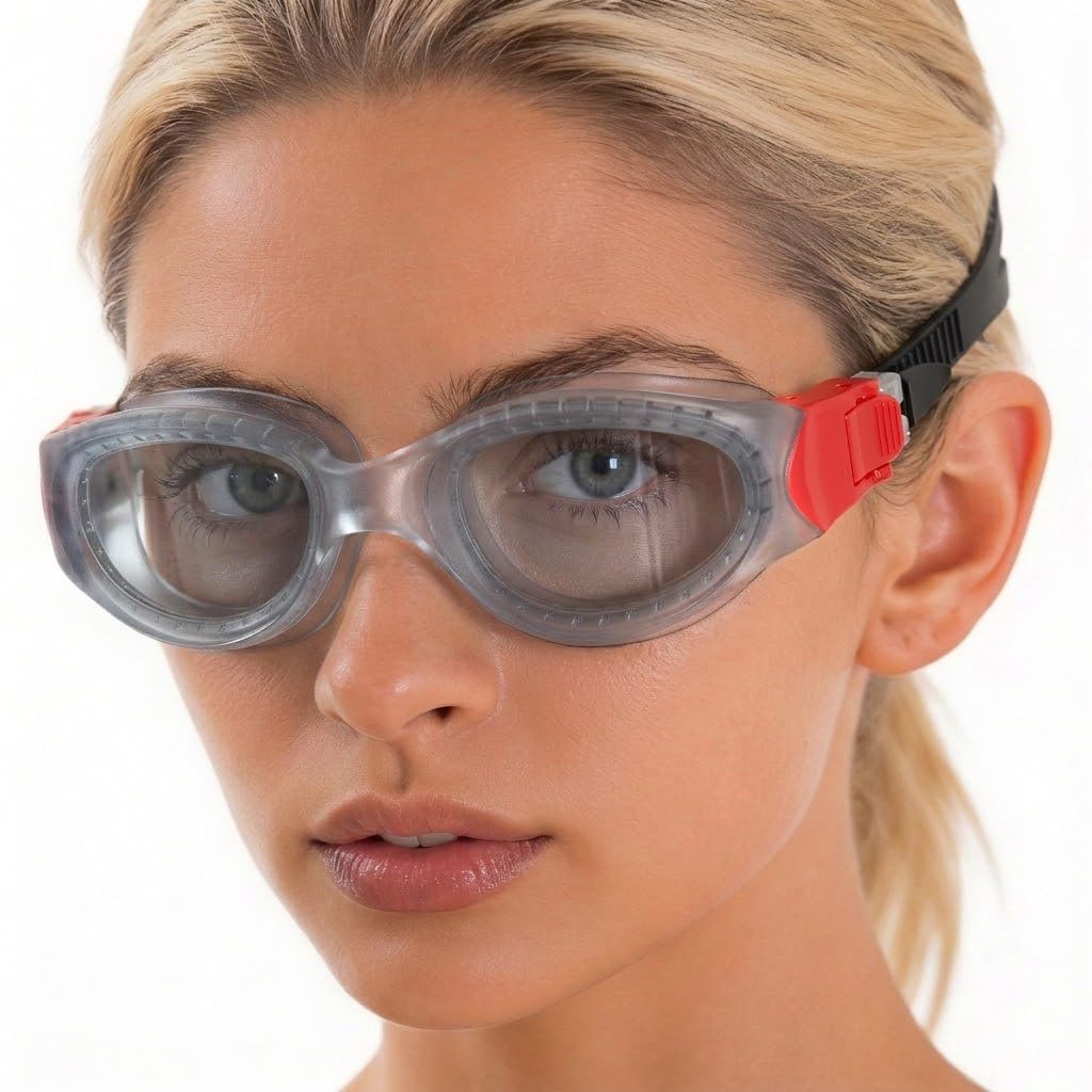 Otionus Adult Swimming Goggles Unisex for Men Women, Anti-Fog Anti-UV Swimming Goggles, Soft Integrated Nose Bridge, Wide Field of View, Clear Vision, Orbit-Proof Seals