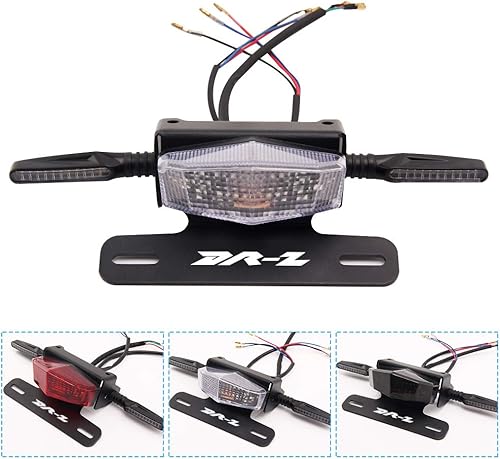 Soporte para placa de matrícula, eliminador de guardabarros, luces LED de freno y intermitentes para Suzuki DRZ400S DRZ400SM DRZ400E (transparente)