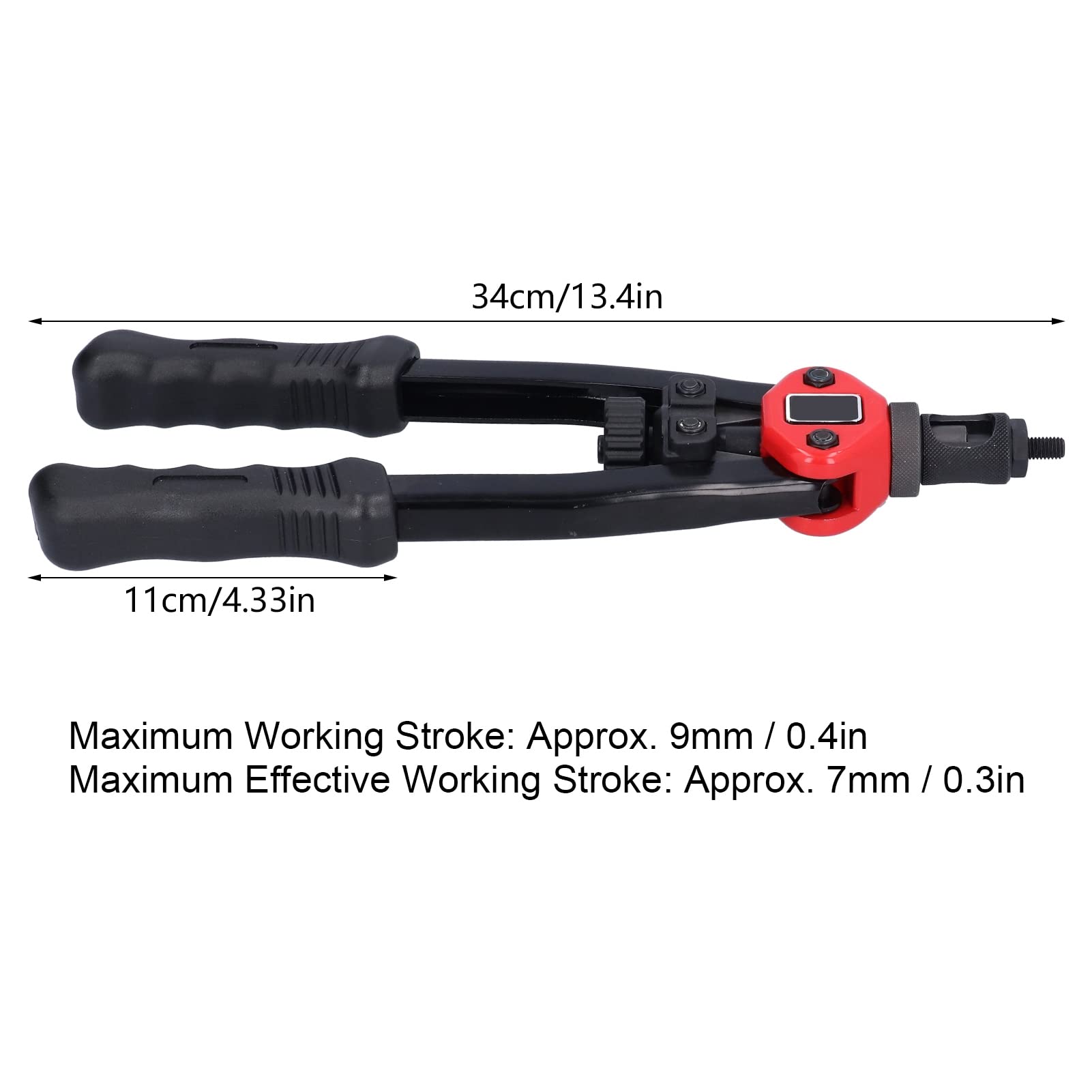 Aramox Pistola para Tuercas Remachadoras Pistola para Tuercas Remachadora Manual de Acero Inoxidable BT 605 con Manijas Dobles M3 a M10 25 a 1 Apalancamiento de 9 Mm para Instalación de Reparación de