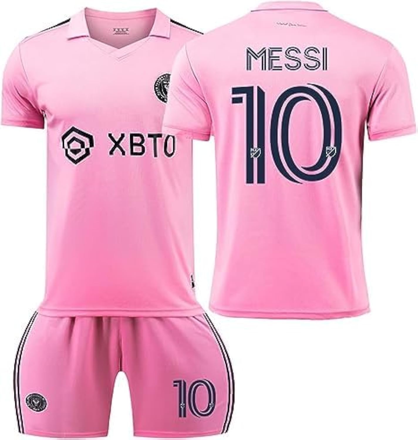 YLMKDEKids Football Jersey Set,Messi Jersey for Kids Football Kit,Miami Messi 10 Soccer Jersey Football Soccer Jersey Set for Kids,Boys Girls Sportswear Training Suits Costumes