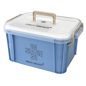 Baby Bucket Plastic Medical Kit | First Aid Kit | with Handle (BigBlue), Modern - image, photos