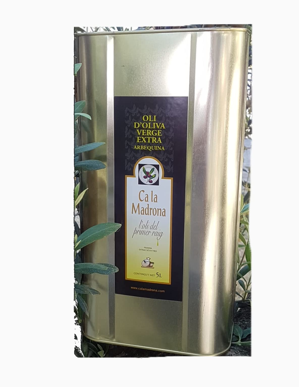 Calamadrona, huile d'olive extra vierge récoltée à partir d'olives Arbequina 100% monoverietal, savourez cette huile douce au goût fruité et frais (5 litres)