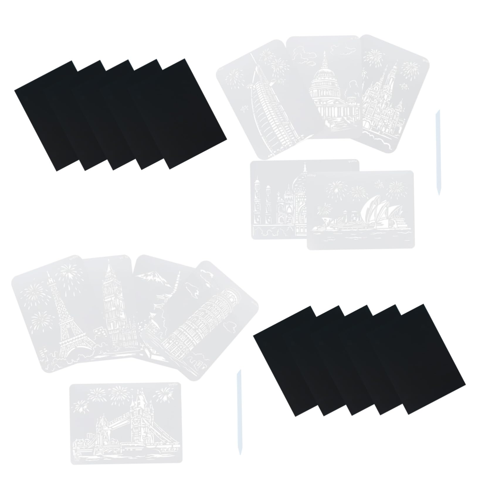 HOMSFOU for Adults 2 Sets of Scratch Painting Kit Templates Perfect for Boys and Girls Adults