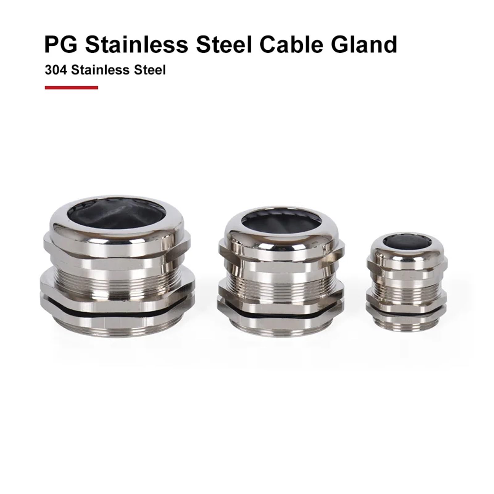 10 Uds PG tipo 304 prensaestopas de Cable acero inoxidable IP68 junta fijación impermeable Metal conector recubierto níquel(SSPG63)