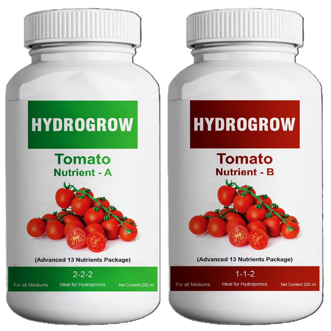 Garden Genie HydroGrow A & B Hydroponic Nutrients for Tomato - Makes 50 liter Hydroponics Solution, Complete Nutrient Package for All Fruiting Crops/Plants Better For Tomatoes - Set of 250 ML (B0BHWRXBXN) Amazon Price History, Amazon Price Tracker