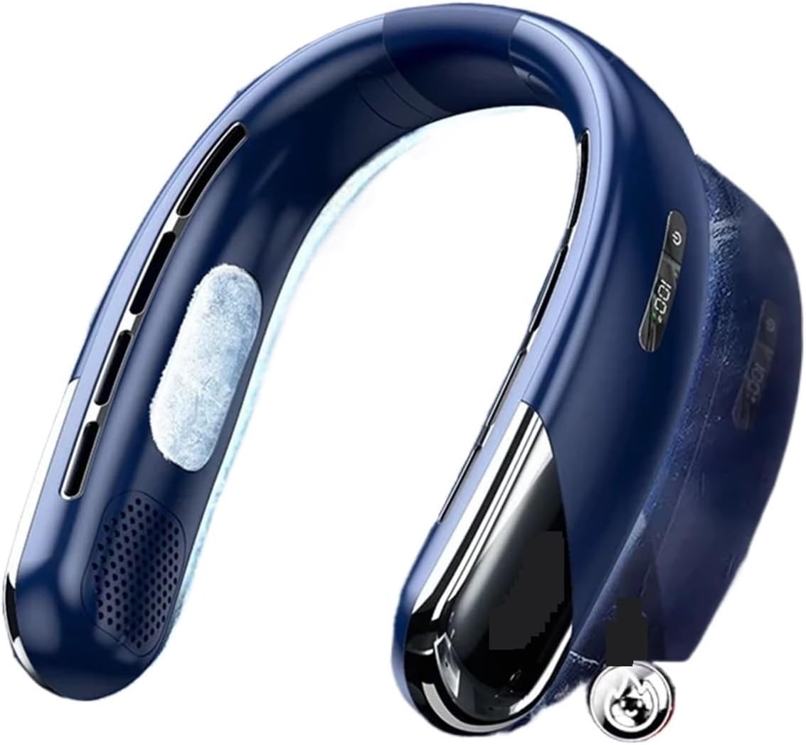 10000mAh Portable Neck Fan Fit For Bladeless Silent Neckband Fan USB Rechargeable 3 Speeds Mute Wireless Electric Neck Cooler(Yellow)