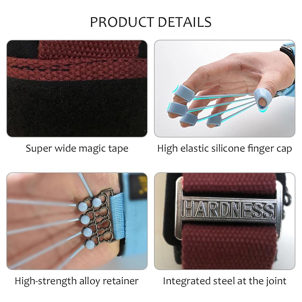 Alomejor Extensor de Dedos y Manos con Banda de Resistencia – Ejercitador para Fortalecer Extensión y Flexión de Dedos, Muñecas y Antebrazos – Ideal para Rehabilitación Física, Ent
