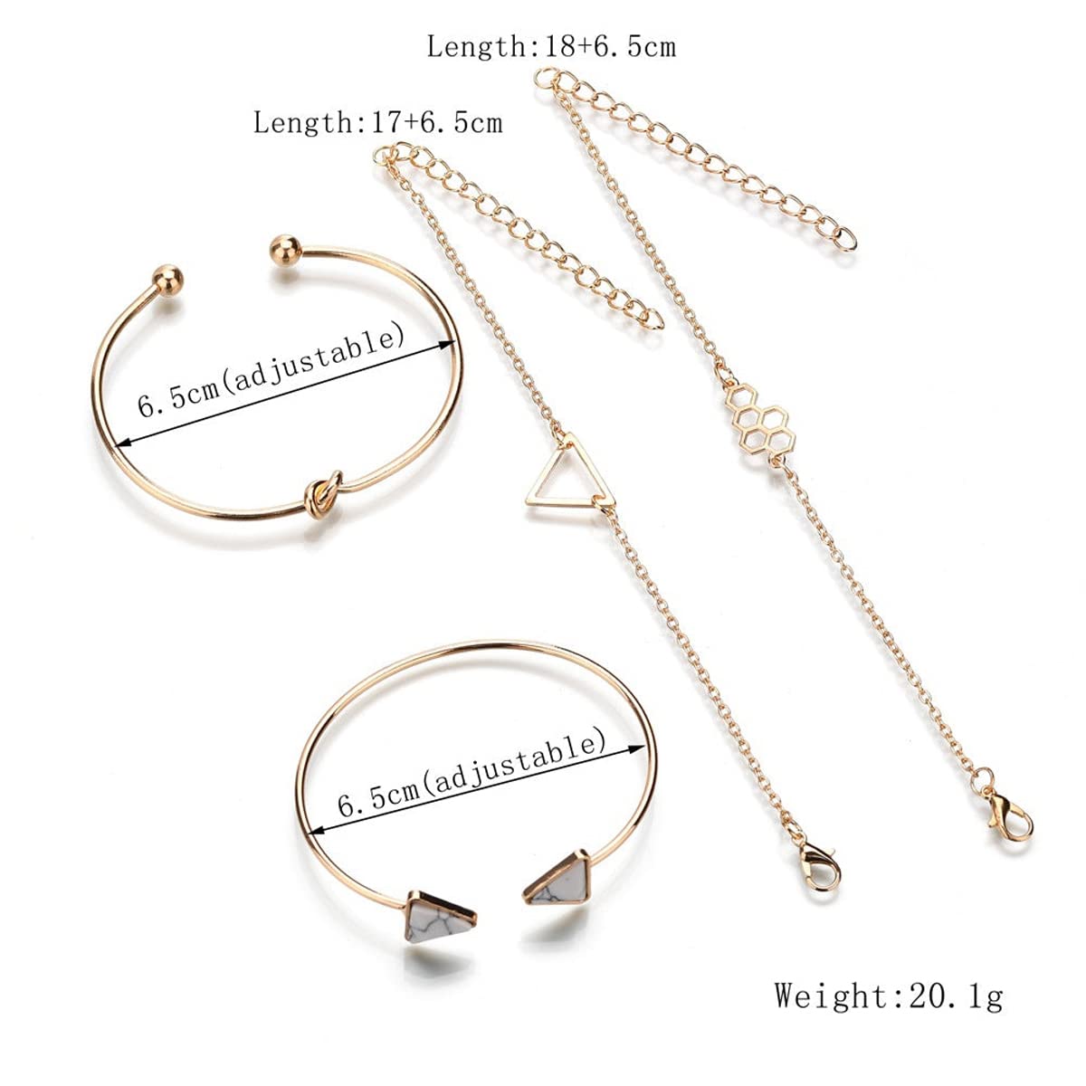 Gold-Toned Set of 4 Stackable Bracelets