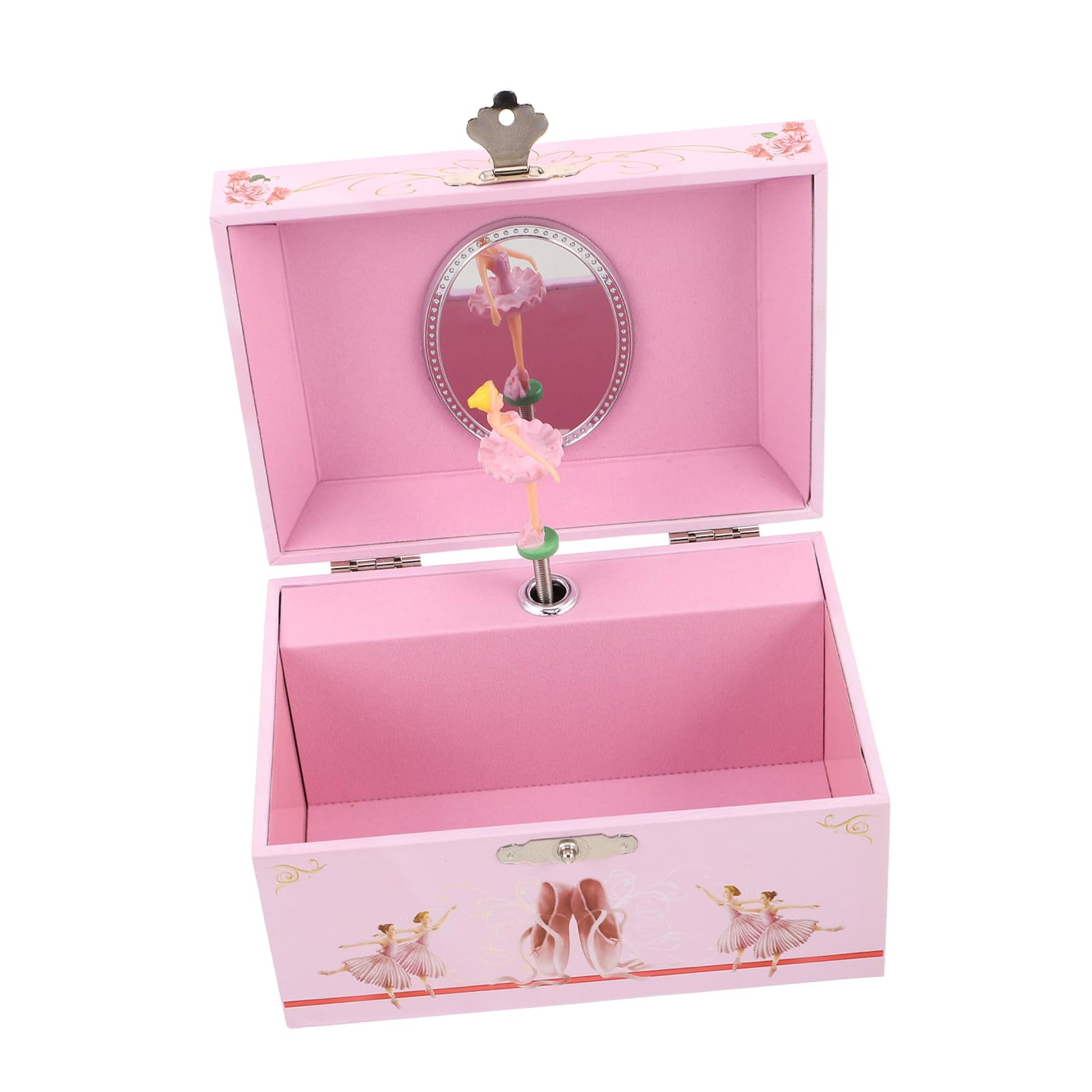 Gatuida Caja de Música Delicada en MDF con Bailarina Giratoria para Niñas Joyero Musical Rosa Almacenamiento de Joyas Adecuado para Habitación Infantil
