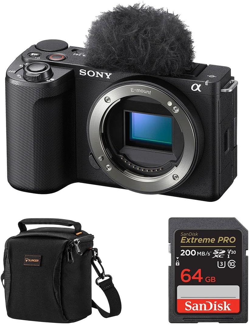 Sony Alpha ZV-E10 II Mirrorless Camera Bundle with 64GB Memory Card, Shoulder Bag, Sony 1-Year Limited Warranty