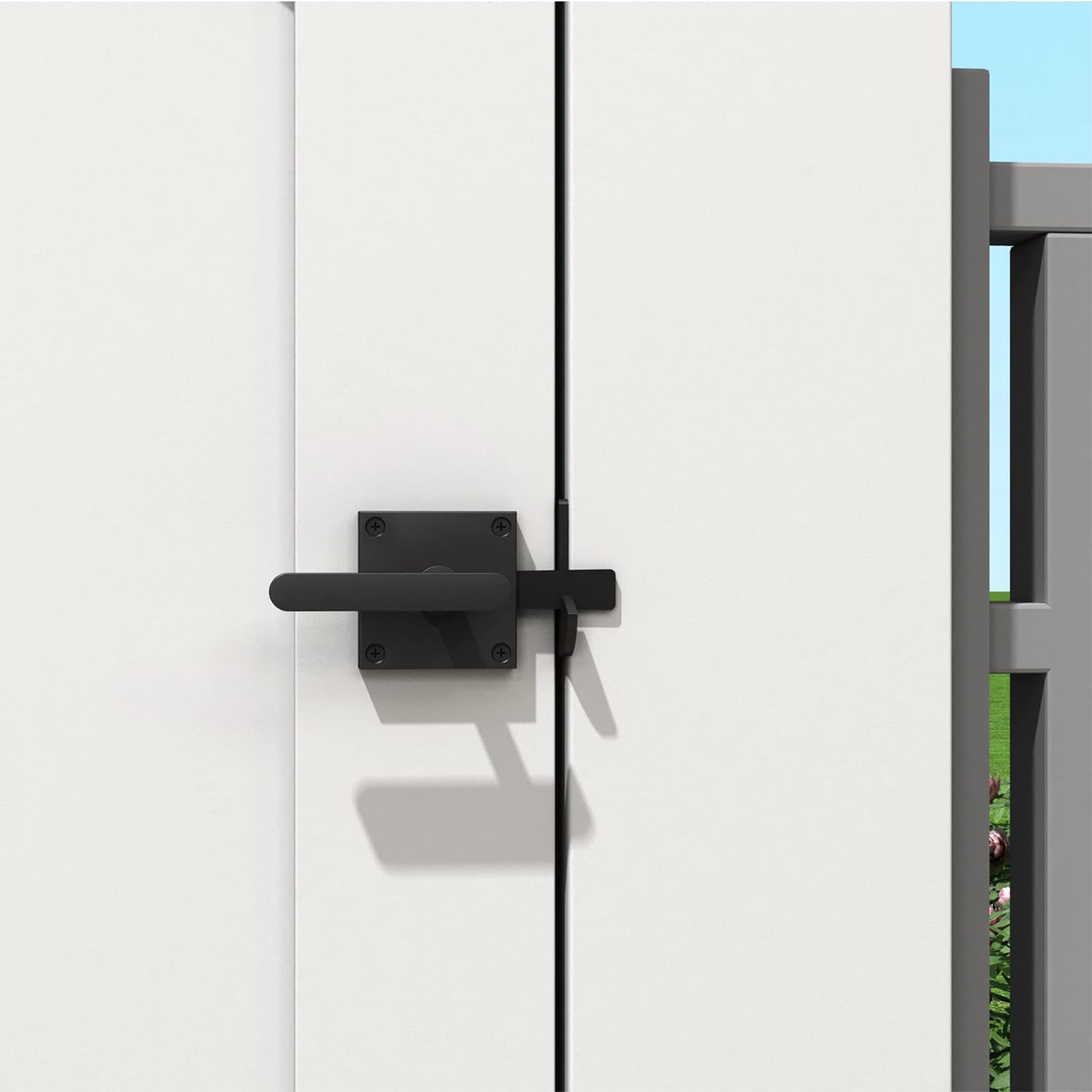 Loquet porte double face verrou porte exterieur Convient aux portails de jardin Aux portes en bois Aux portails de piscine et aux portails de cour arrière(Noir)