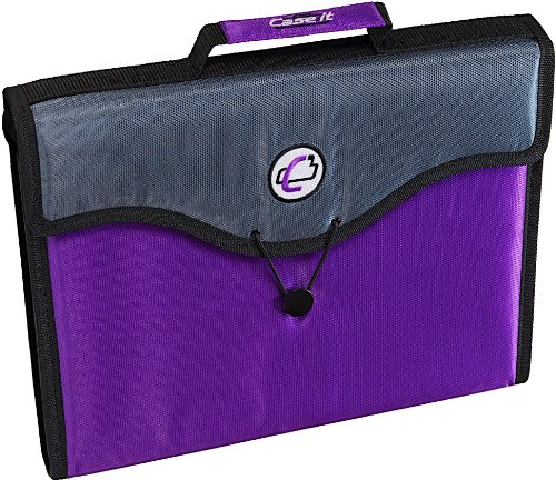 Case-it 13-Pocket Expanding File with Handle and Shoulder Strap, Purple, EFF-30-PUR
