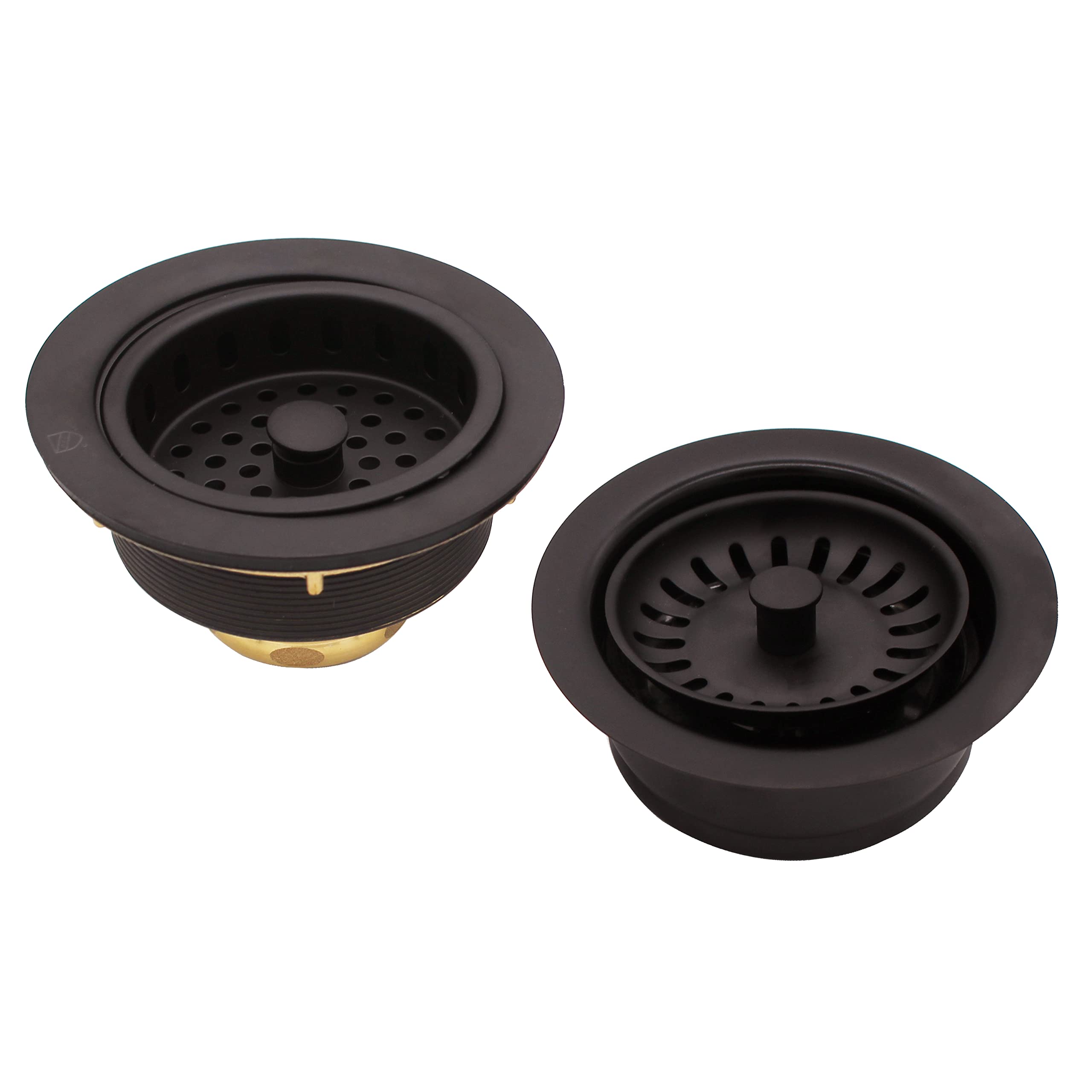 Westbrass CO2165S-12 COMBO PACK 3-1/2" Post Style Large Kitchen Sink Basket Strainer and Waste Disposal Drain Flange with Basket Strainer, Oil Rubbed