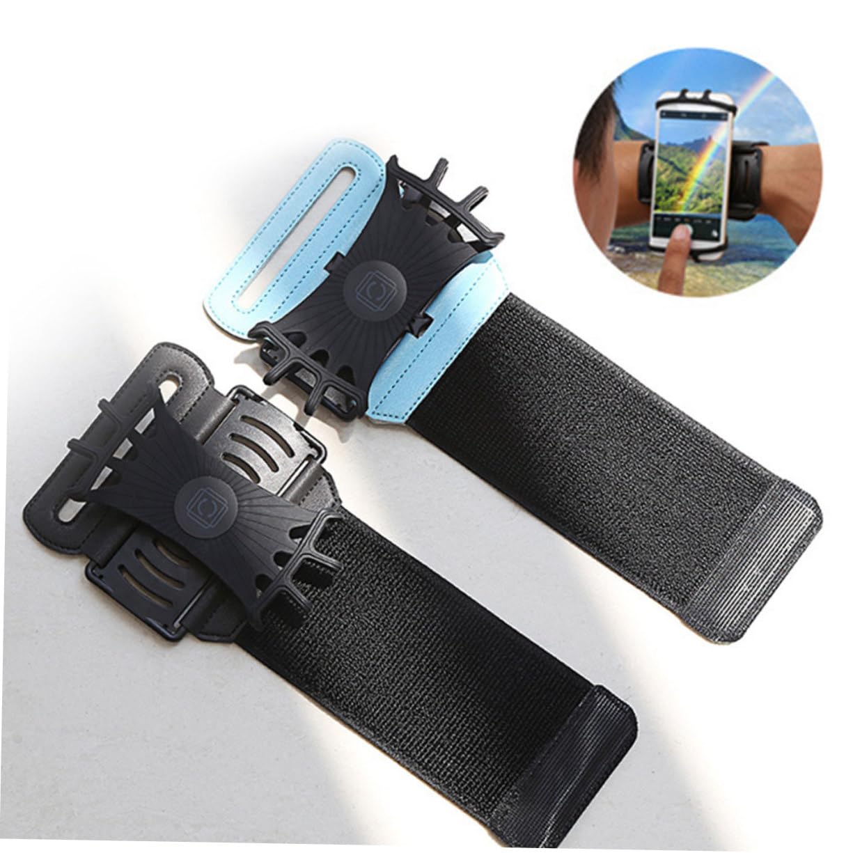Housoutil 3 Pezzi Supporto Da Polso Per Telefono Per Jogging Girevole A 180° Con Supporto Adesivo Resistente Per Sport