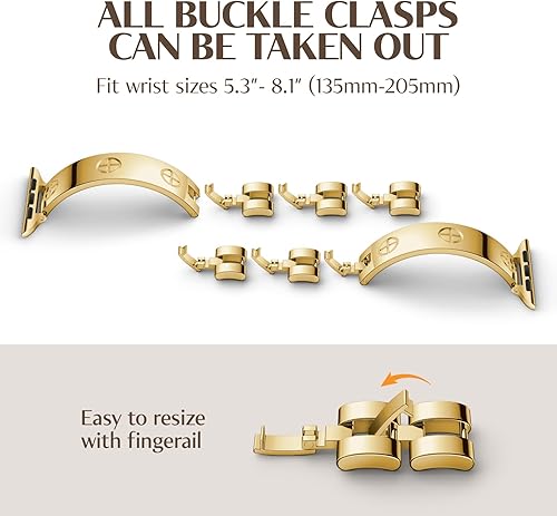 Miniatura 2 de Missair Compatible con Apple Watch Band de 1.496 in, 1.575 in, 1.614 in, 1.654 in, 1.732 in, 1.772 in, correa de metal de acero inoxidable para