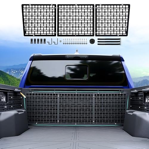 OUSUWO Front Truck Bed Molle Panel Rack System Compatible with 2024-2025 Toyota Tacoma Accessories Cargo Storage Organizer Tools Rack Fit for 24-25 Toyota Tacoma Accessories