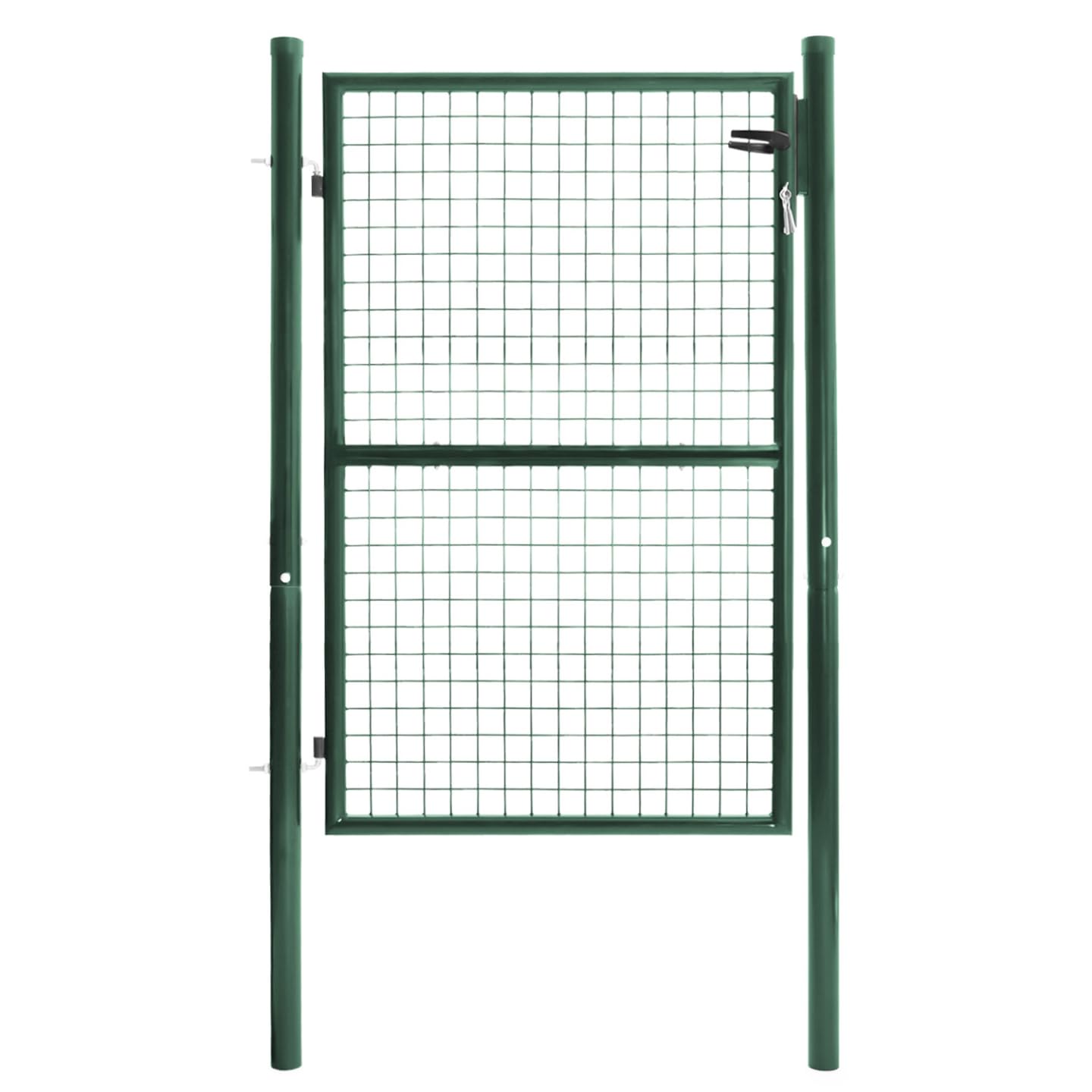 IDMarket - Portillon de jardin 105 x 125 cm en acier vert avec serrure et poignée