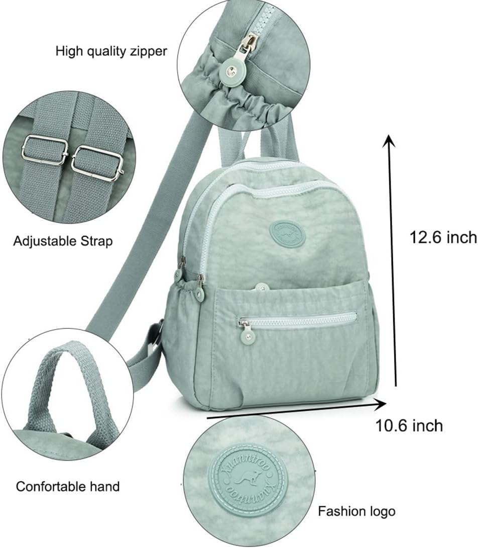 Mini Nylon Backpacks for Women Small Backpack Purse Lightweight Backpacks Mini Casual Travel Daypack - Image 4
