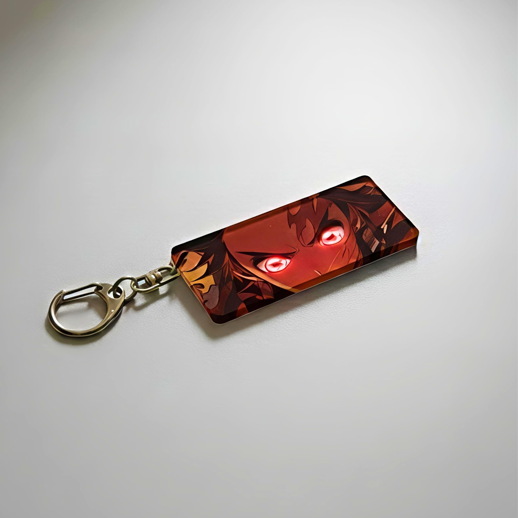 Anime Acrylic Glowing Eyes Keychain for Demon Slayer, Naruto & Jujutsu Kaisen | Luminous Eye Glow Key Ring | Premium Otaku Accessory for Bags, Bikes, Cars, Backpacks & Keys