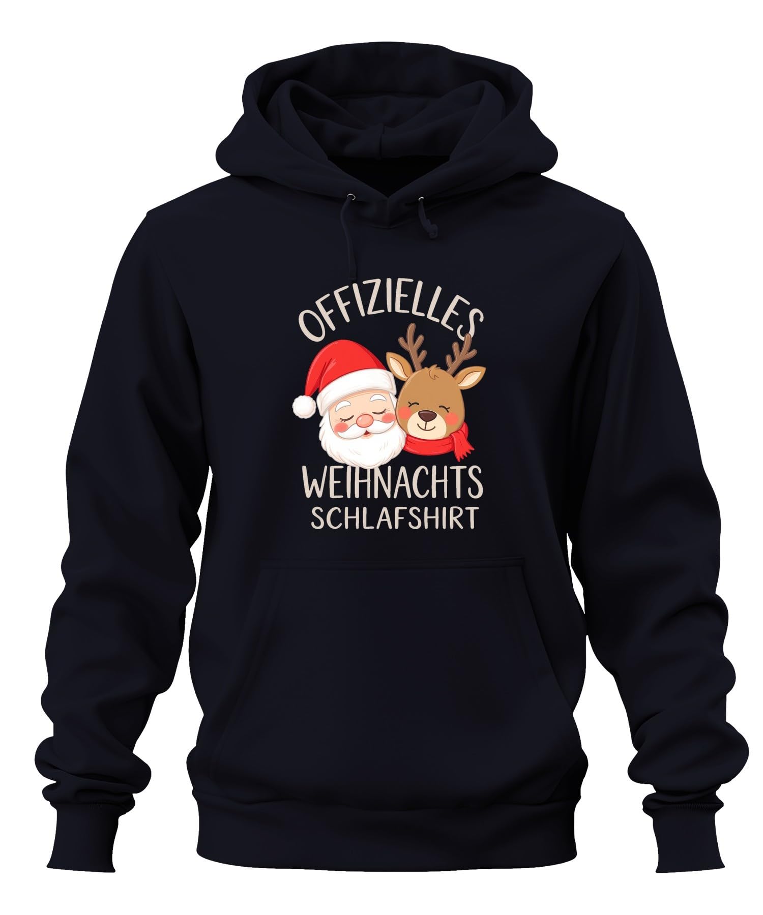 Offizielles Weihnachts Schlafshirt Weihnachtsmann Rentier Lustig Unisex Hoodie Kapuzenpullover