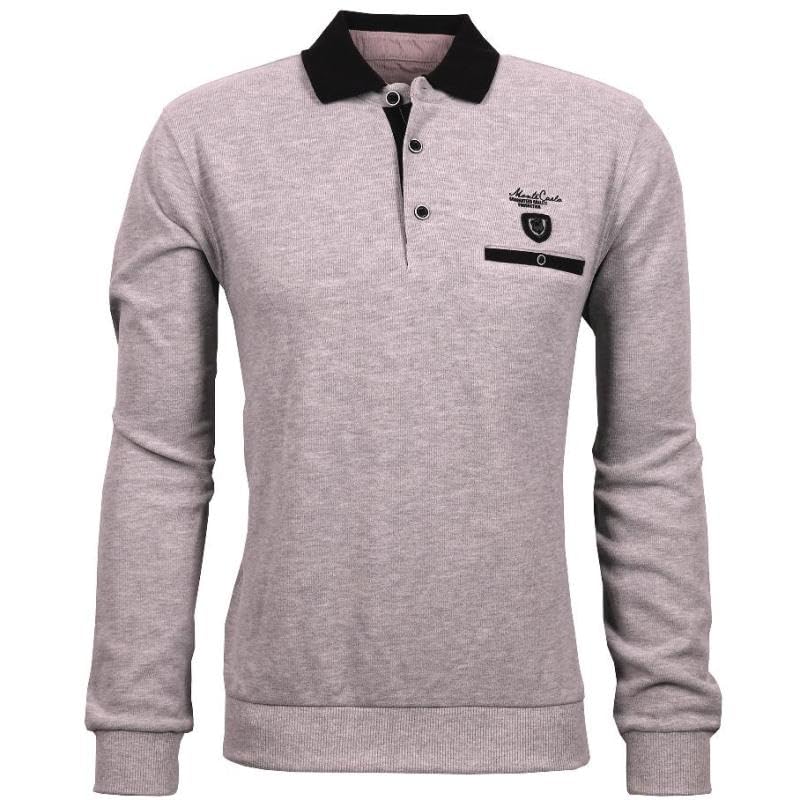 Sweat-shirt homme gris argenté avec col pour vos sorties citadines