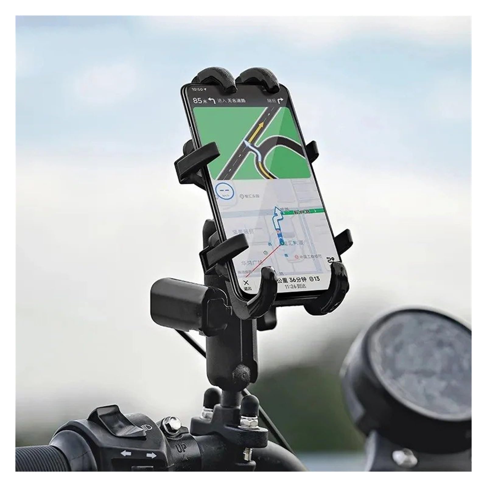 Support GPS Moto Convient Aux Téléphones Portables Supports Téléphone pour Moto Stations Charge USB avec Chargeurs Rapides 3.0 Et Rétroviseur pour Guidon GPS