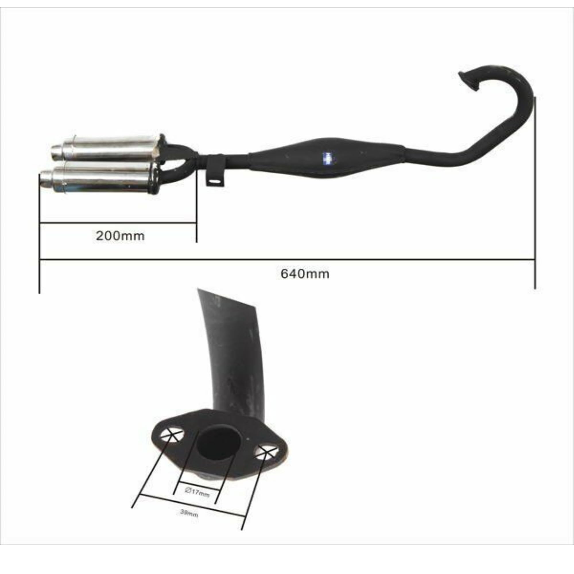 2E Auspuff/Exhaust - 47/49 ccm - Typ5 - Pocket Bike; Mini Bike 2-Takt