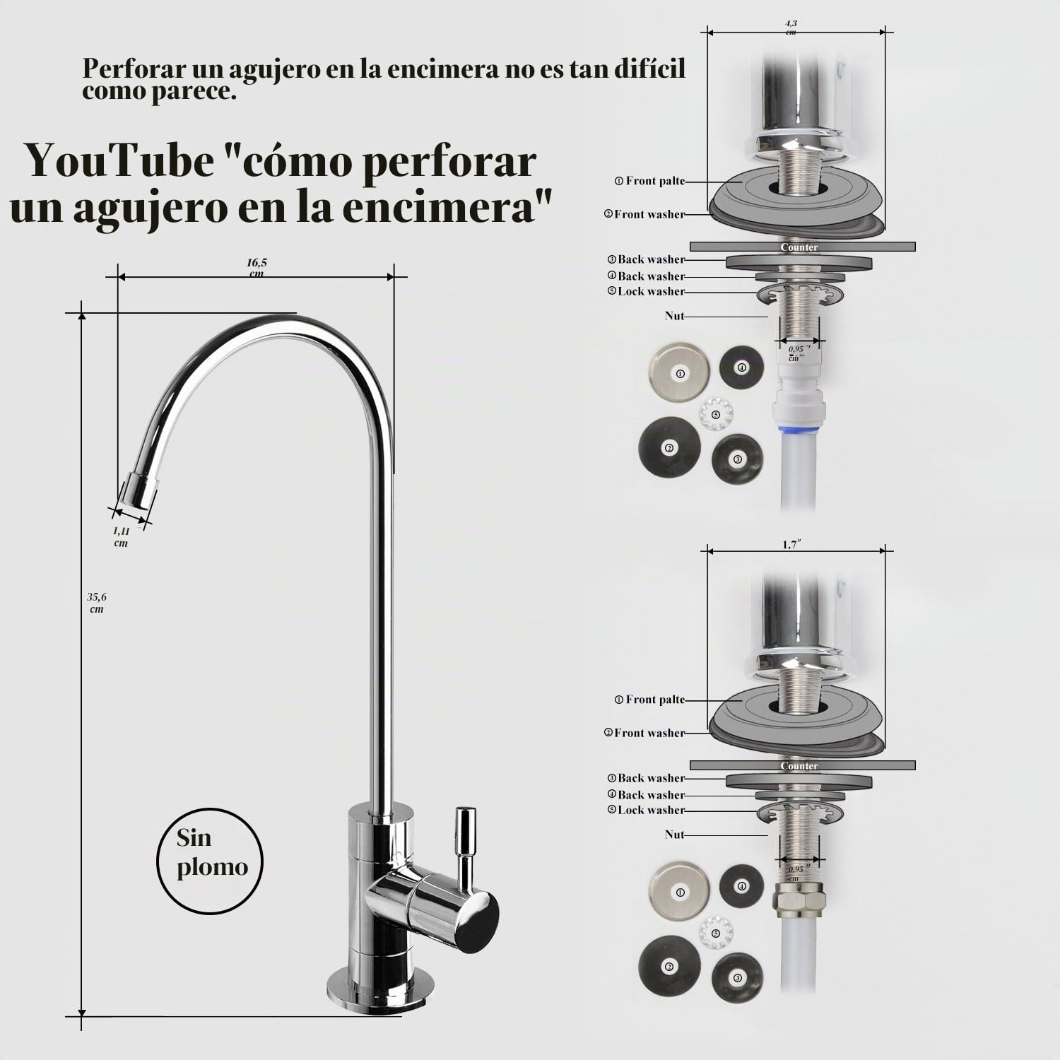 Geekpure Sistema de filtro de agua potable de ósmosis inversa de 5 etapas más 7 filtros de repuesto adicionales-75gpd