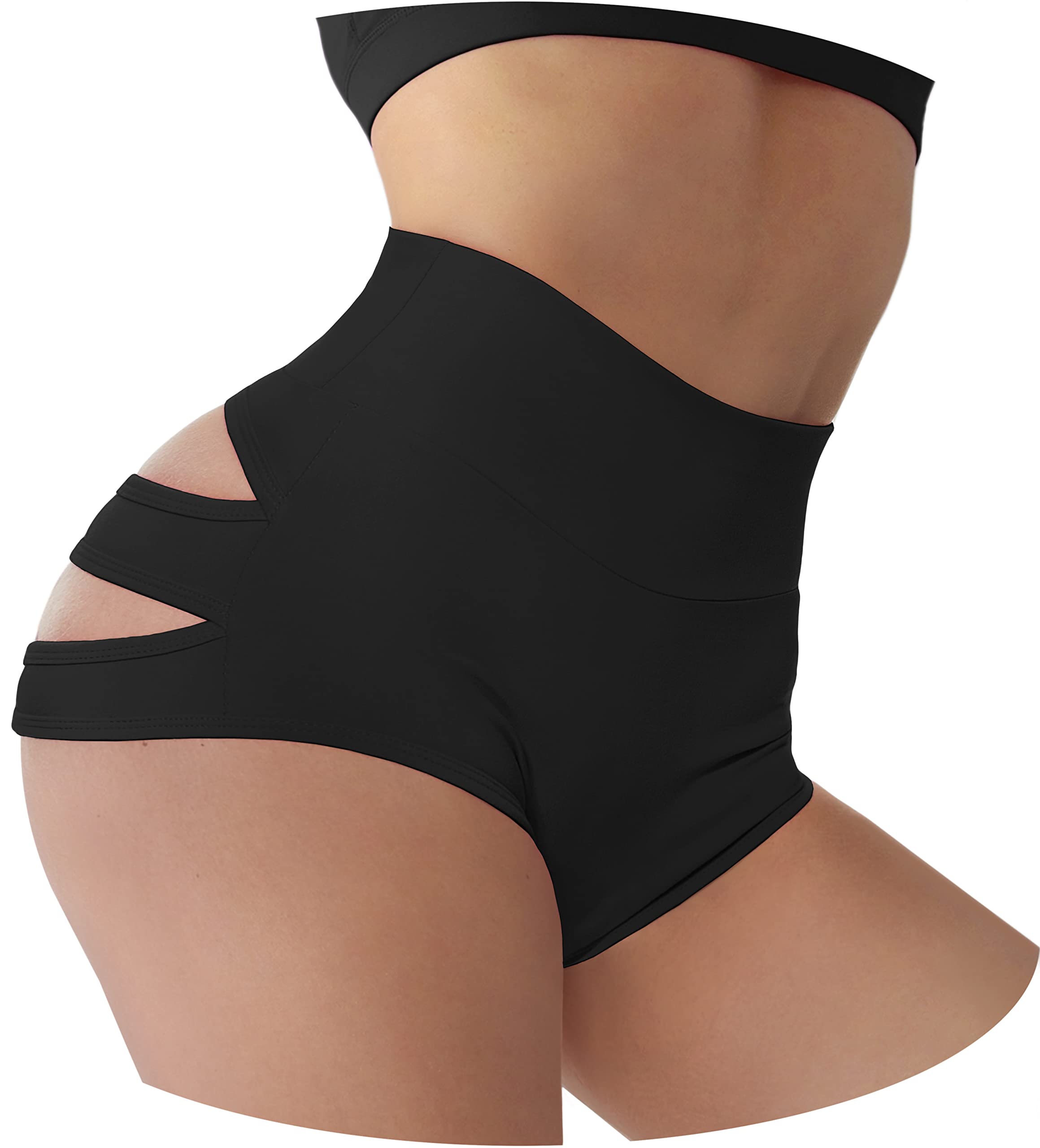 BoudanerCut Out Yoga Shorts Booty Butt Lifting Scrunch Shorts High Waisted Workout Gym Active Hot Pants