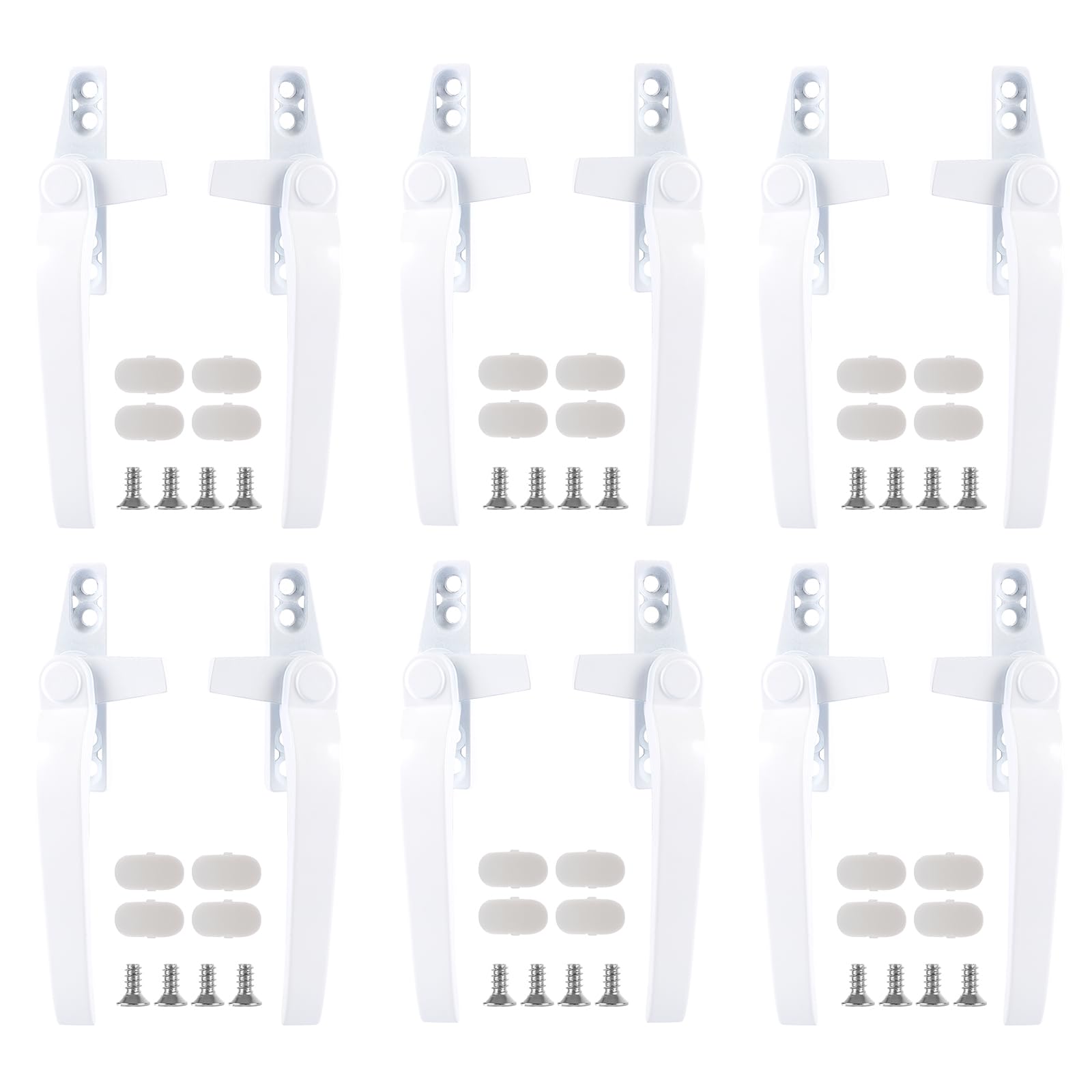 ZOFUN 12 Pcs UPVC Window Handles, 110 x 15 mm Cockspur Window Handle with 9~10 mm Cockspur, Left/Right Handed Double Glazing Window Handles, Zinc Alloy Universal Window Handle for UPVC Window & Door