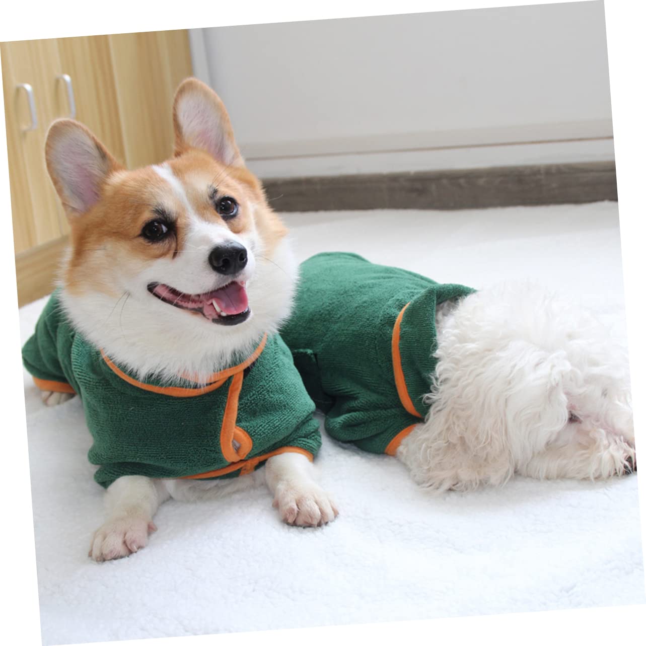 YARNOW 2 Piezas Bata De Gato Toallas De Baño para Gatos Toalla Albornoz para Perros Toallas De Aseo para Perros Toalla para Secar Perros Toalla para Mascotas Perro Albornoz Green