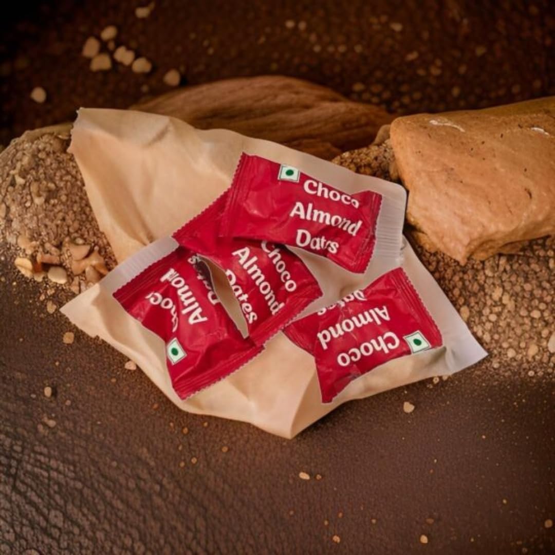 Dark Chocolate with Almond Dates | Enjoy Guilt-Free | Roasted Almond & Dates | Rich in Antioxidants | Preservative free | Skin Enhancement | Stress Reduction | Pack of 3 | Try to Feel the difference 1