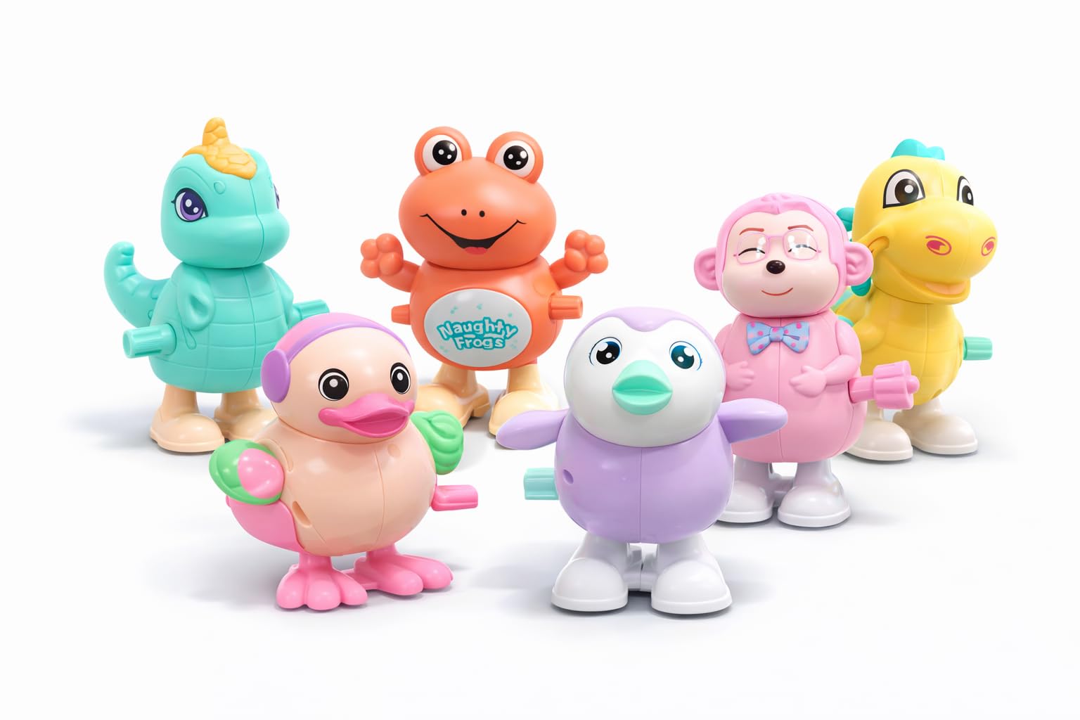Wind Up Jumping Animal Toys for Kids, Clockwork Walking & Jumping Toy Set with 360° Rotating Heads, Colorful Mechanical Toys for Toddlers & Children (Pack of 3)-image-48