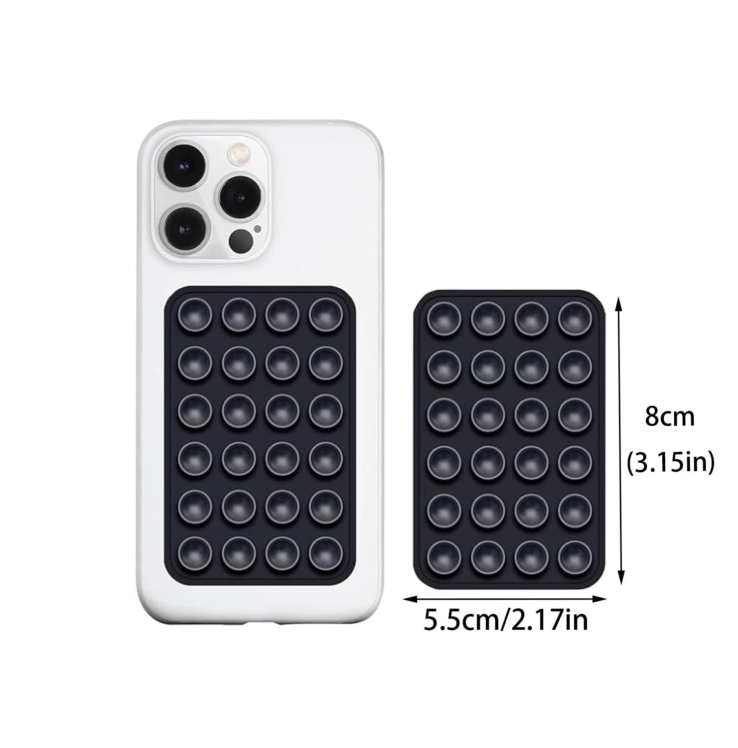 Kit 4 Supports Ventouse Téléphone - Silicone 8x5.5 Cm, Rotation 360°, Pour Miroir Douche, Selfies...