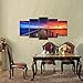 Pyradecor Sunset Bridge Canvas Prints Wall Art Seascape Ocean Picture Paintings Ready to Hang for Living Room Bedroom Home Decorations 5 Panels Modern Stretched Landscape Sea Artwork