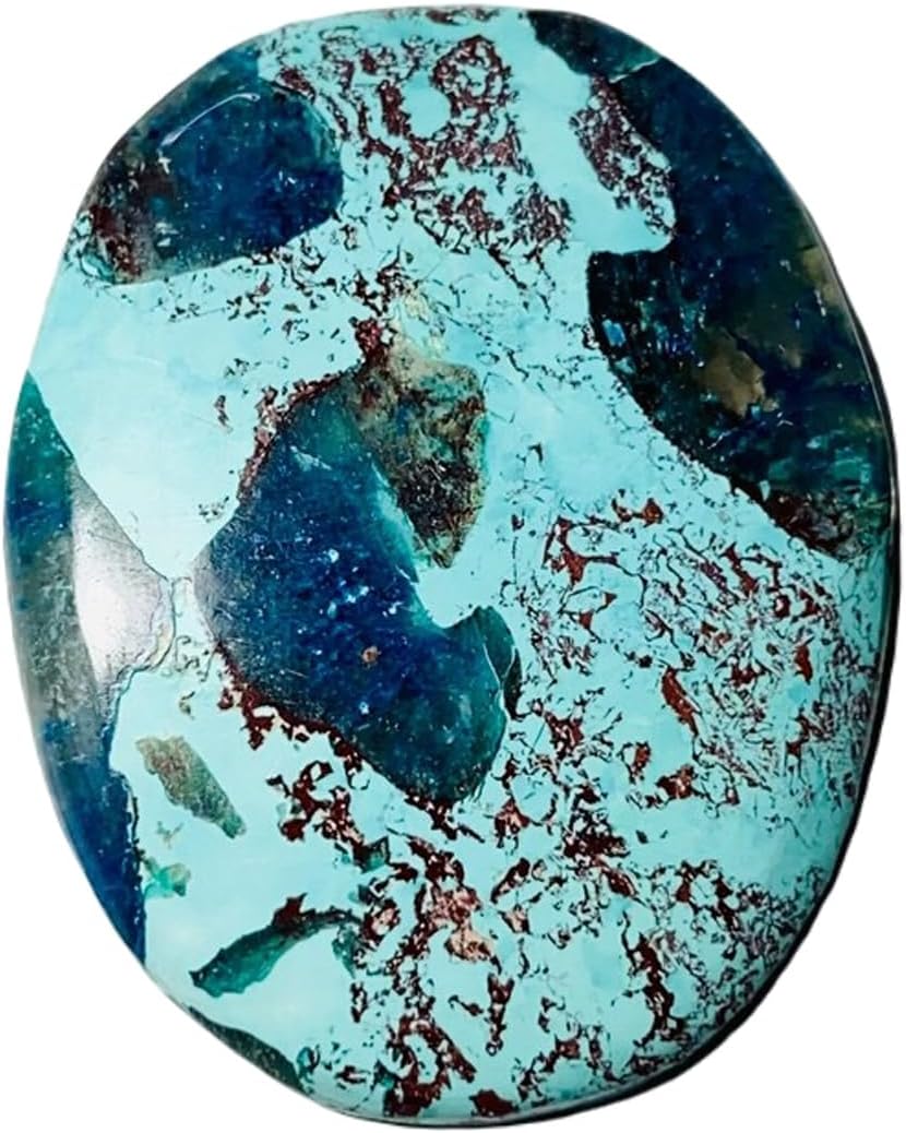 Gems_Hub 1 Pcs. Of Natural Shattuckite Oval 37x29x7mm Cabochon loose gemstone for jewelry making. (DIY, Ring, Pendant, Necklace)| GH_NAT_02572