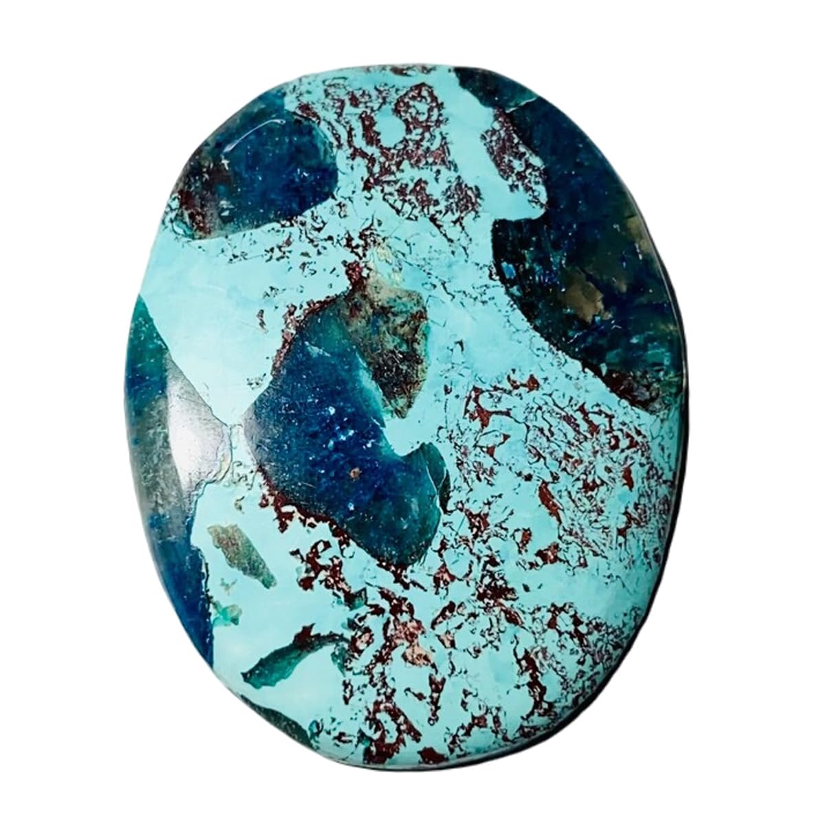Gems_Hub 1 Pcs. Of Natural Shattuckite Oval 37x29x7mm Cabochon loose gemstone for jewelry making. (DIY, Ring, Pendant, Necklace)| GH_NAT_02572