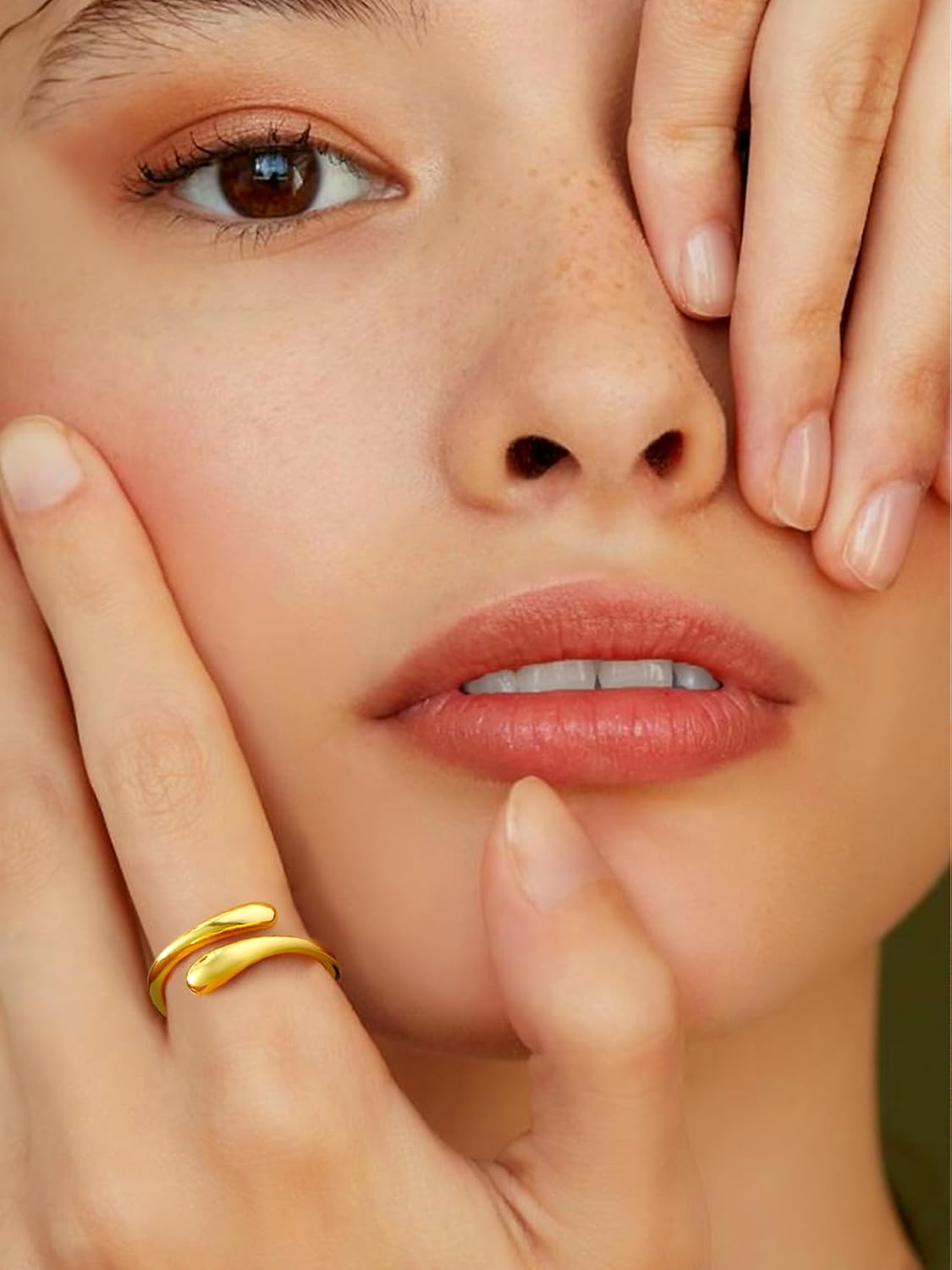 Bestyle Silver Birthstone Ring for Women, Dainty Sterling Silver Teardrop Ring Open Adjustable Band Ring, Love Statement TOI et Moi Ring Promise Ring for Her