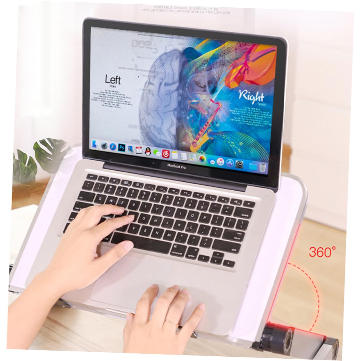 Supporto Per Laptop Regolabile in Alluminio Supporto Per Tablet Base Robusta Bordi Arrotondati Ergonomica Per Uso Da Scrivania