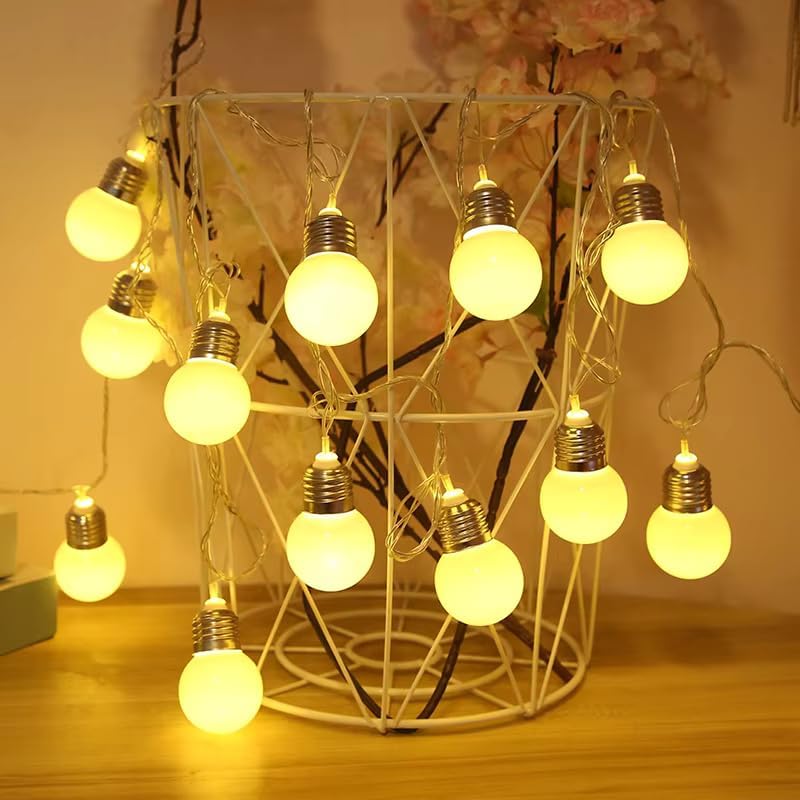 One94Store Frosted Bulb LED String Fairy Lights | 3 Meter, 16 LED | Warm White Decorative Plug-in Lights for Home, Indoor/Outdoor, Party, Festival & Event Decoration-image-28