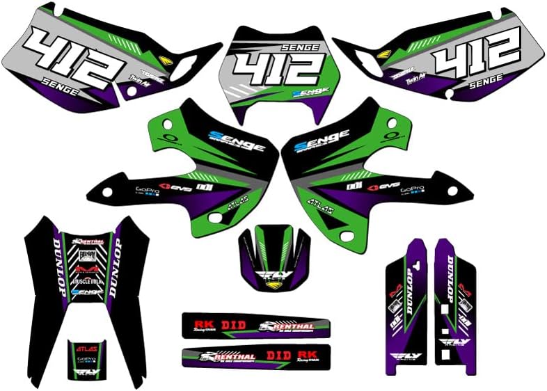1997-2008 KLX 300 Surge Green Senge Graphics Complete Kit Compatible with Kawasaki