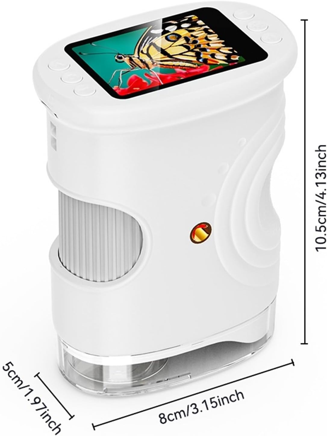 Wonder Quest Microscope, 4K Handheld Digital Microscope with Light & 2" IPS Screen, 1000x Zoom - Portable USB Magnifier for Lab, Coin, PCB, Jewelry, Outdoor & Home Inspection(White)