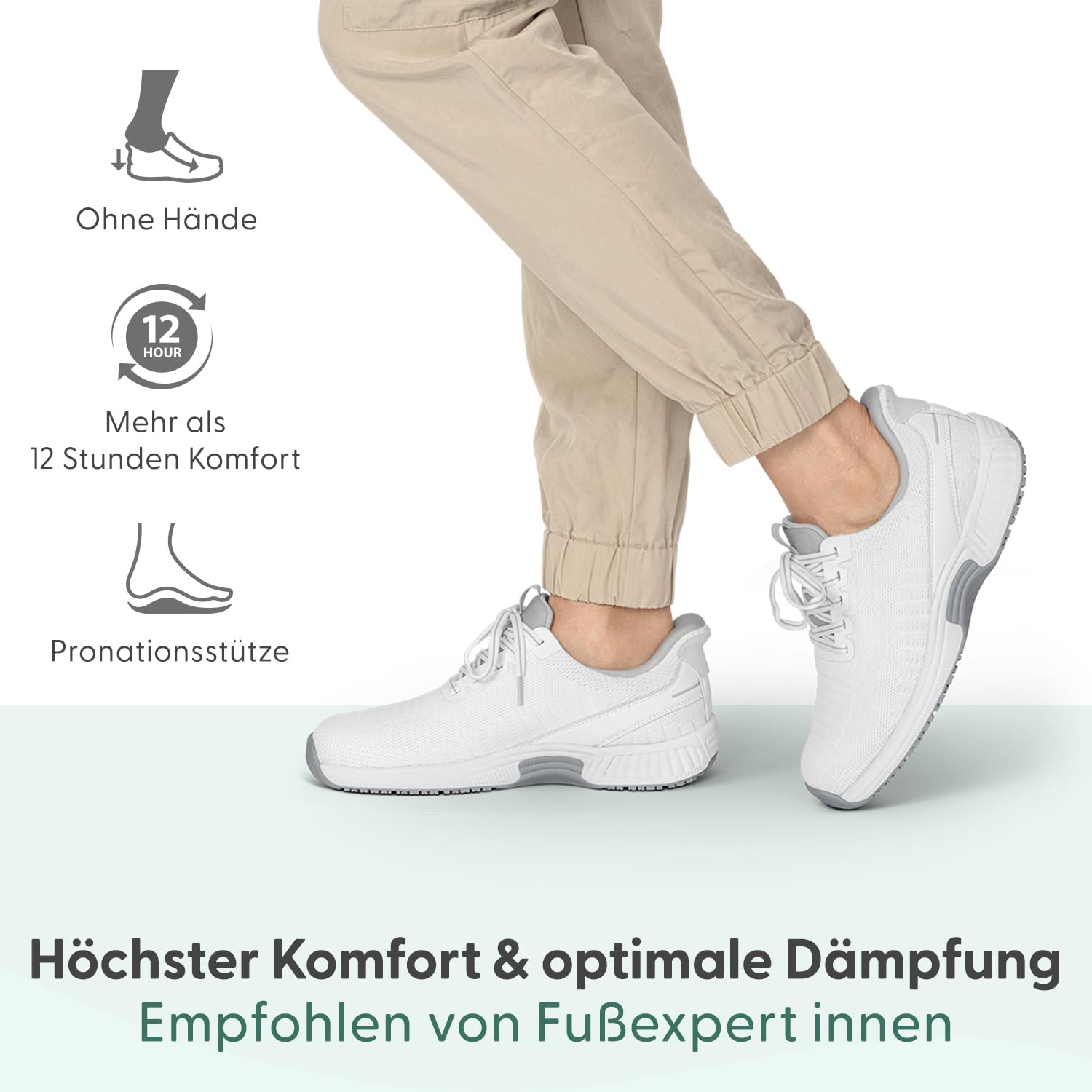 Orthofeet Damen Orthopädischer Kita Hands-Free Slip-in Sneaker
