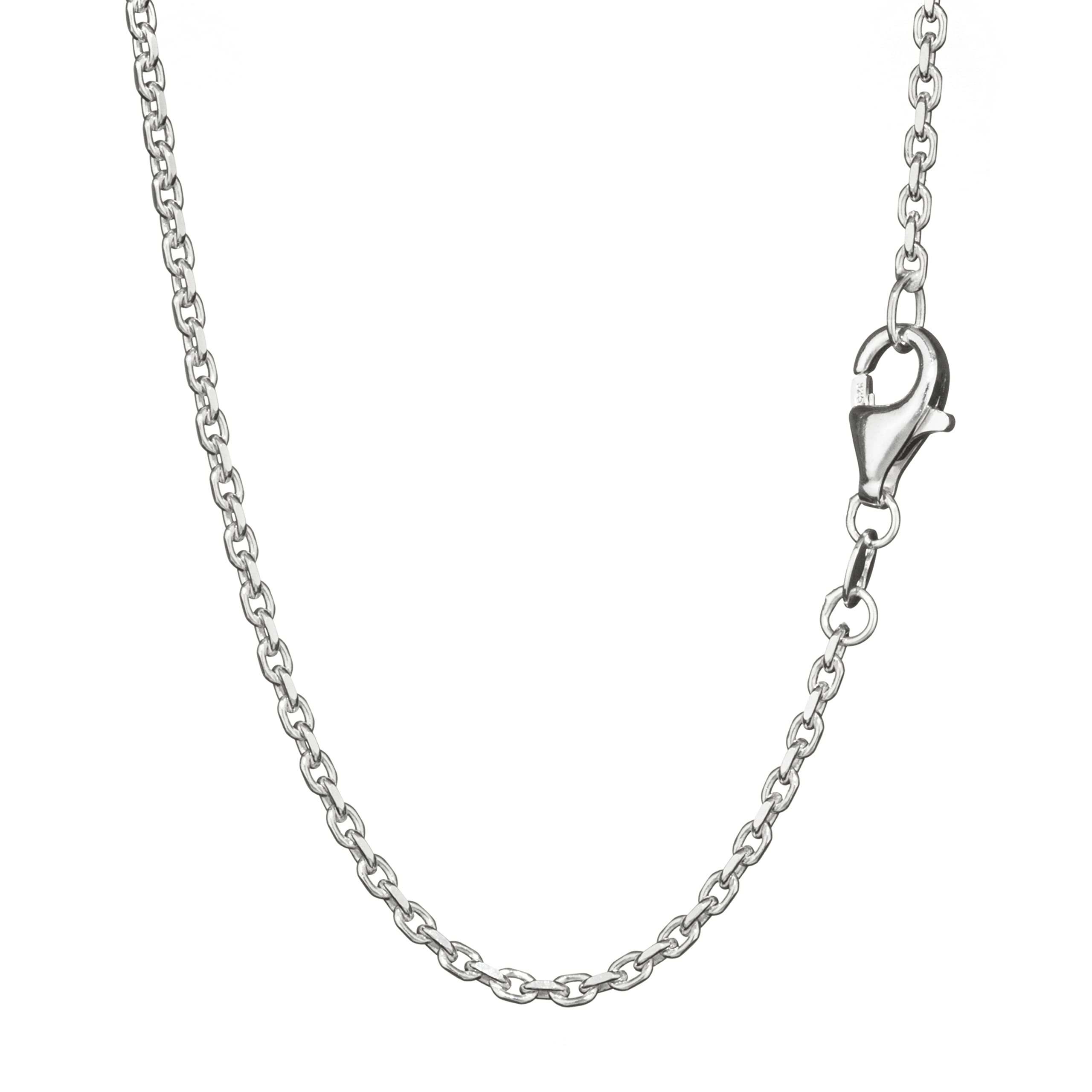 NKlaus Lang catena d'ancora d'argento 925 collana d'argento 55cm da donna con diamante 1,7mm di larghezza 4467