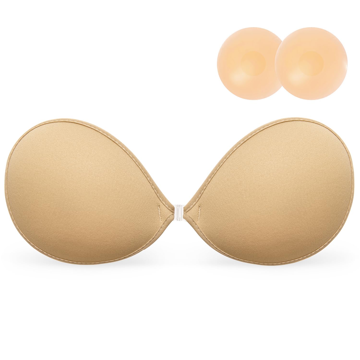Wingslove Adhesive Bra Reusable Strapless Self Silicone Push-up Invisible Sticky Bras for Backless Dress